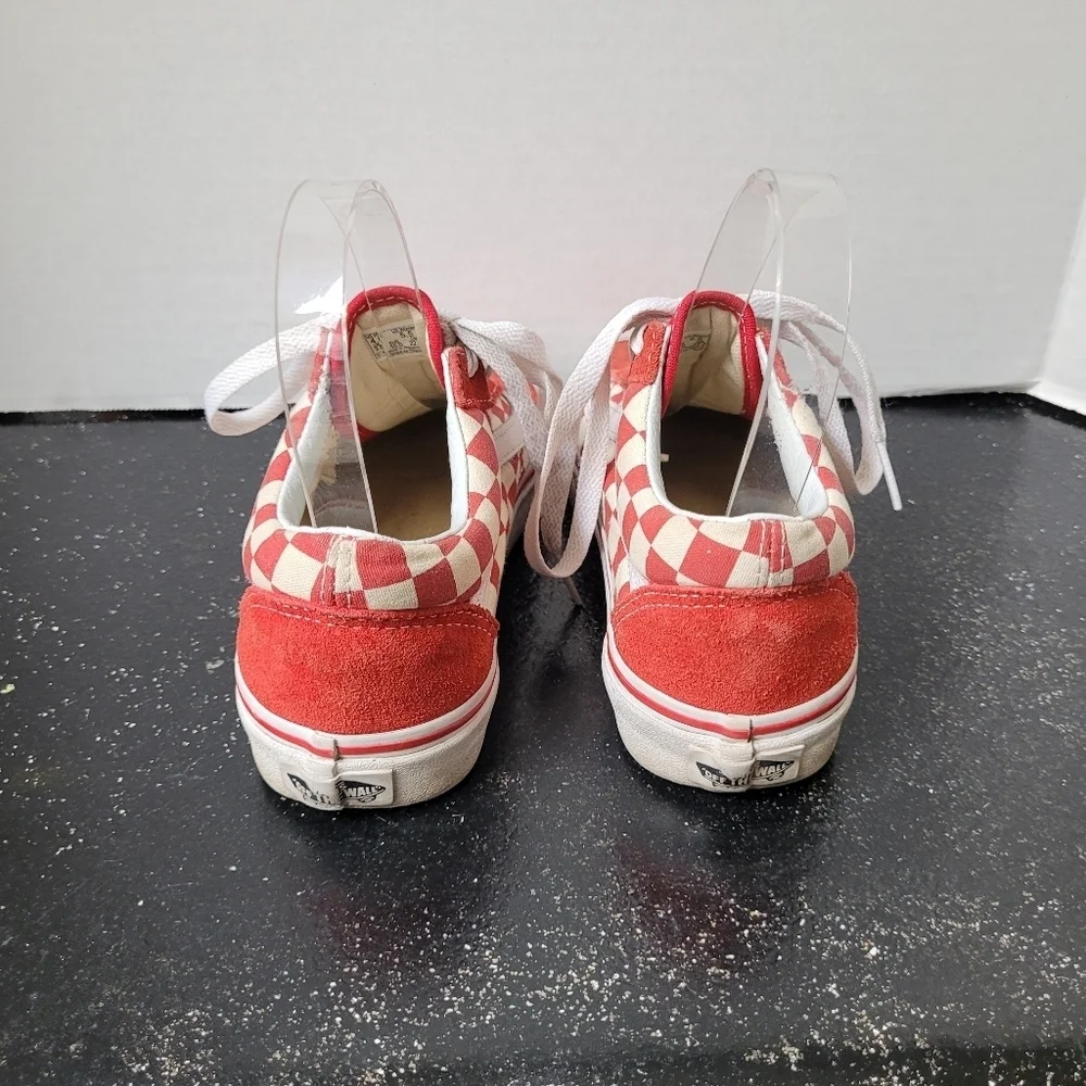Vans Red Checked Sneakers Red Suede